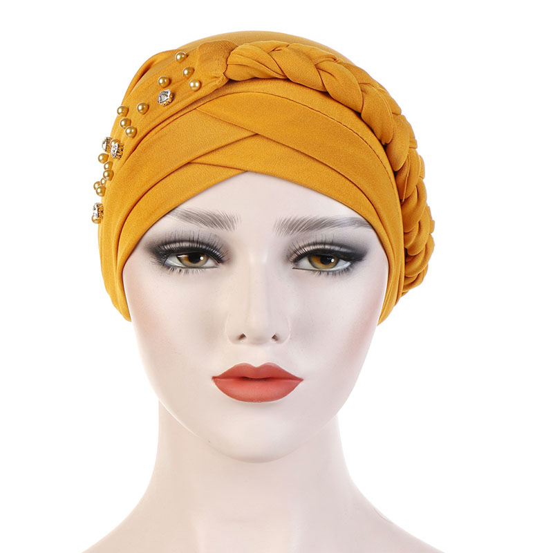 Beads Pure Colour Turban For Women