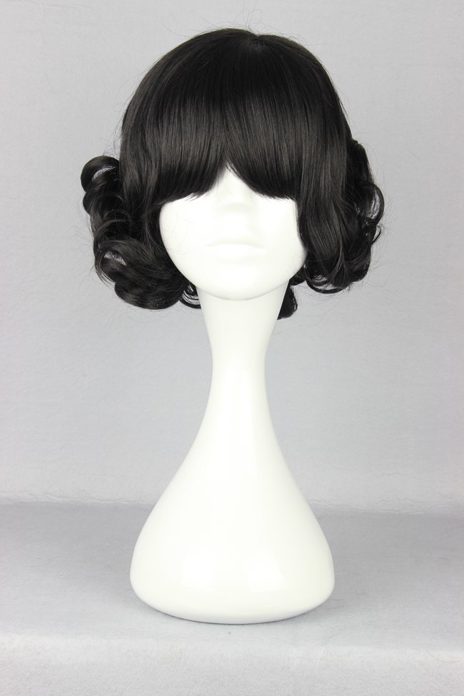 Japanese Lolita Style Black Color Short Wave Cosplay Wigs