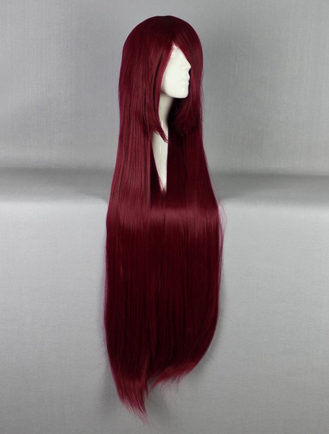 New Arrival Long Straight Dark Red Cosplay Wig 30 Inches