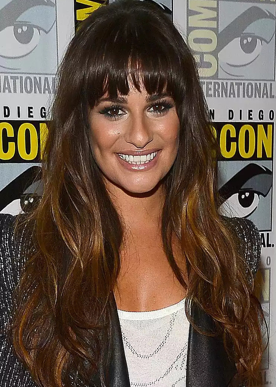Lea Michele Long Straight Sexy Bang Layer Synthetic Hair Capless Wigs 26 Inches