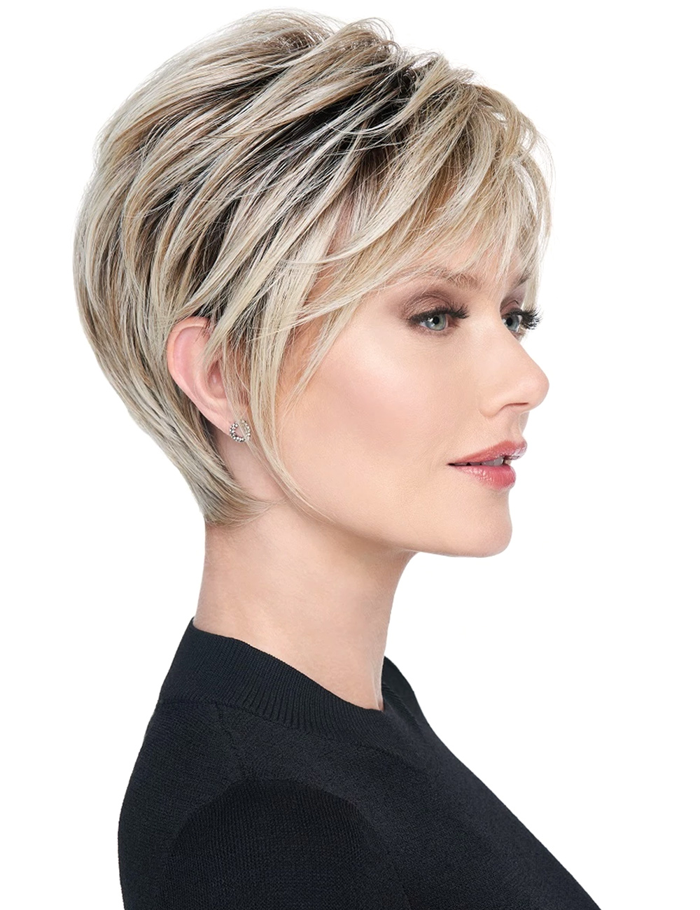 Short Pixie Cut Hairstyle Synthetic Straight Women Wigs 8Inches