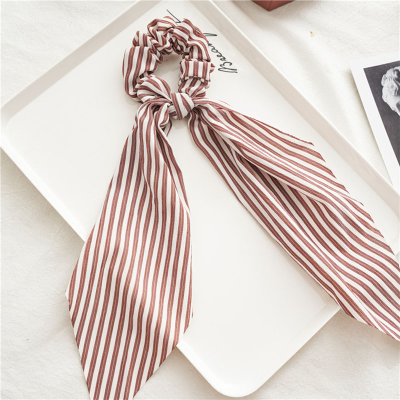 Women's Stripe Pattern Cloth Material Hair Rope For Brithday Party Gift