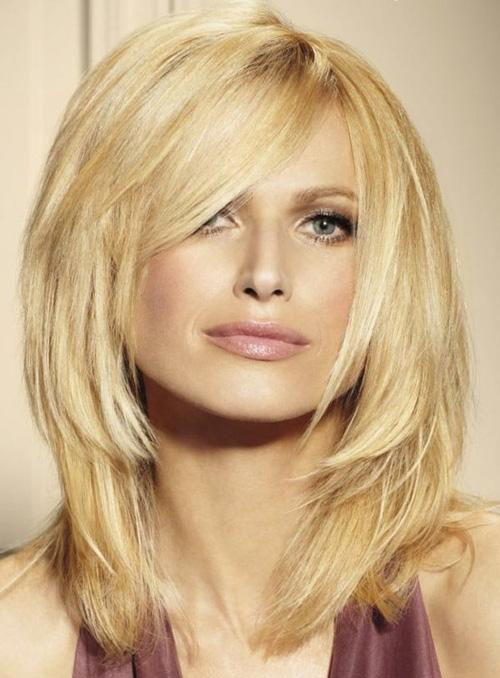 New Arrival Chic Medium Stright Light Blonde Lace Front Wig 14 Inches