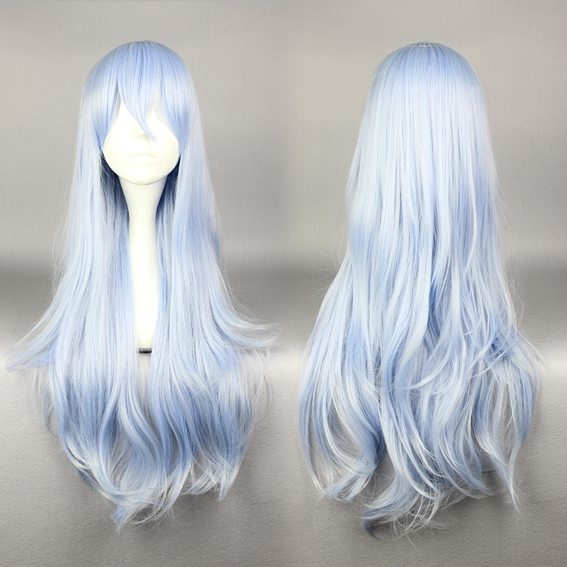 Long Deep Wave Light Blue Cosplay Wig