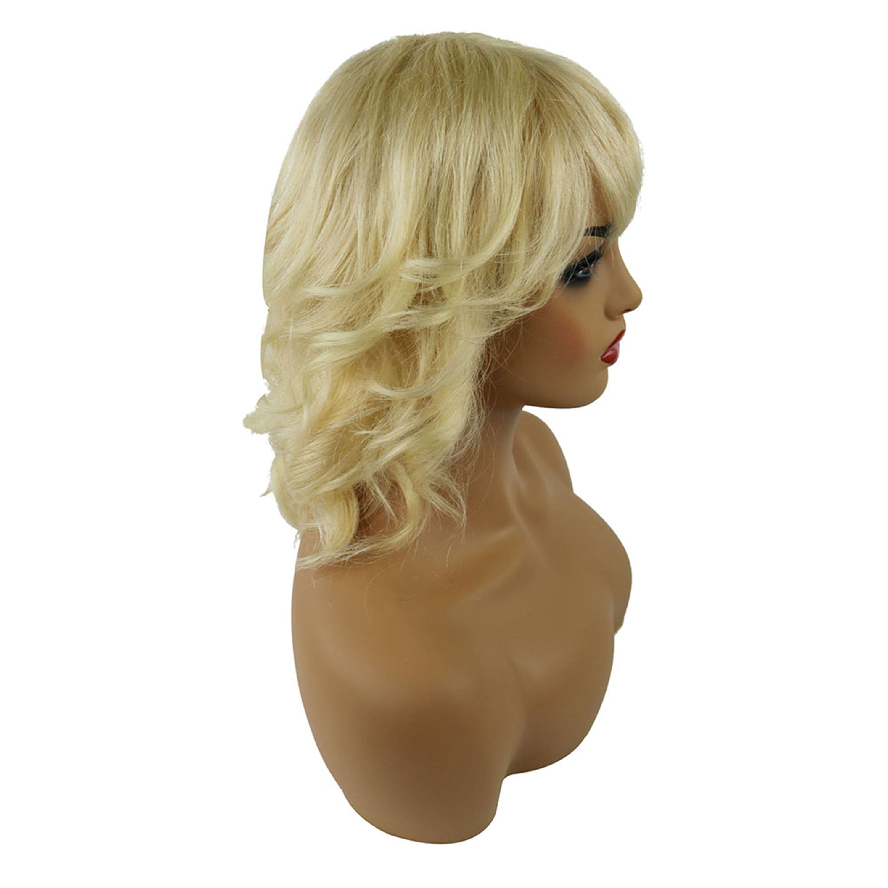 Hot Loyered Loose Wave Human Hairstyle Capless Women Wig 12 Inches