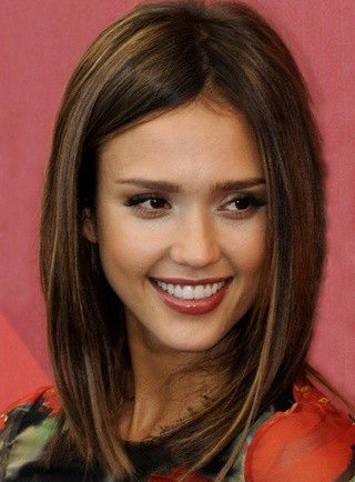 Jessica Alba Long Straight Synthetic Lace Front Wigs