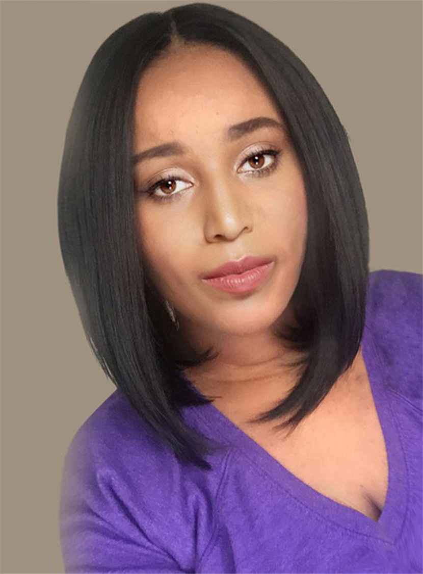 Shoulder Length Bob Style Synthetic Capless Wigs for Black Women