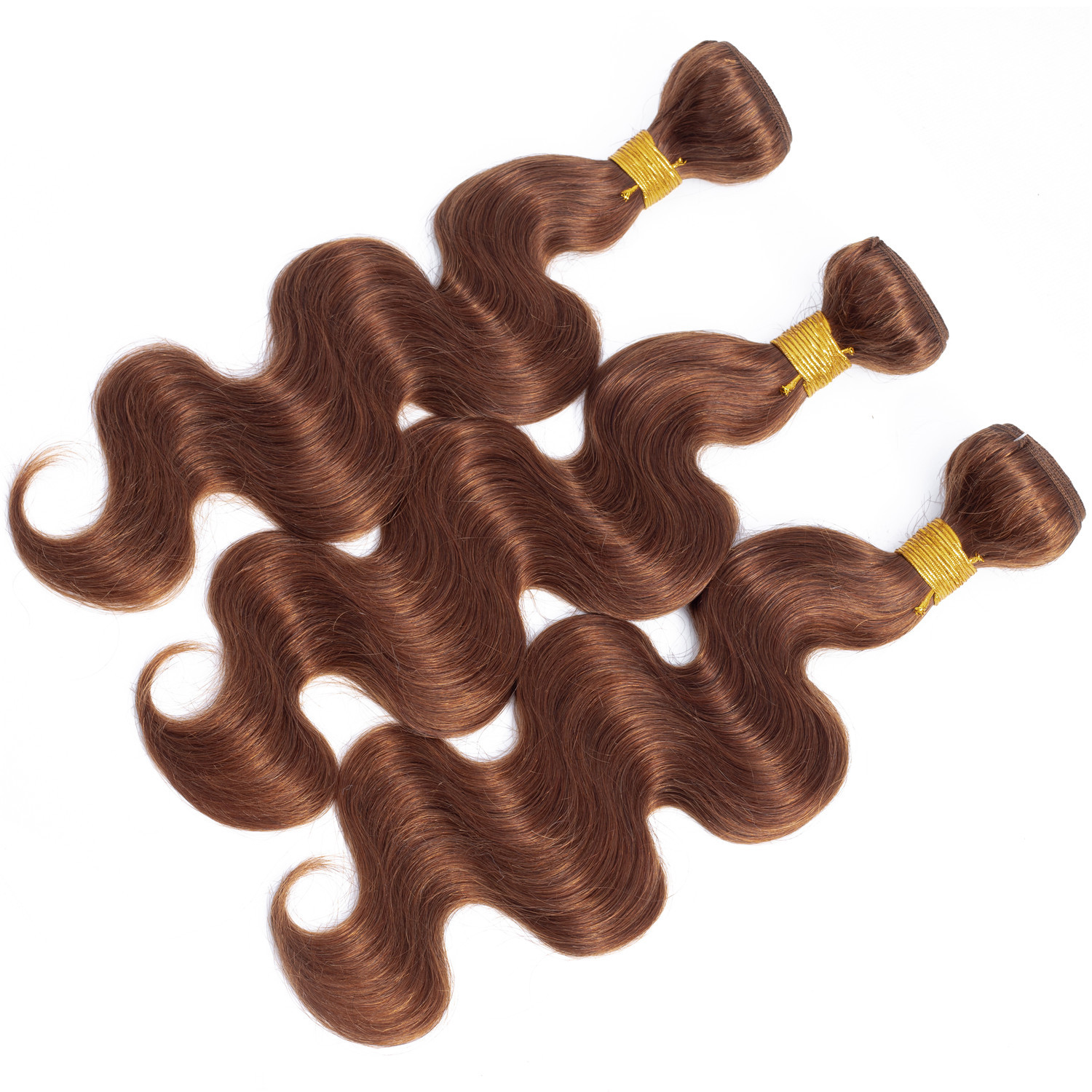 Wigsbuy Human Hair Weave Light Brown #4 Body Wave 3 Bundle Deals