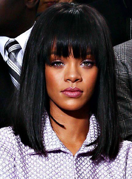 Rihanna Medium Lob Straight Capless Synthetic Hair Wig 14 Inches