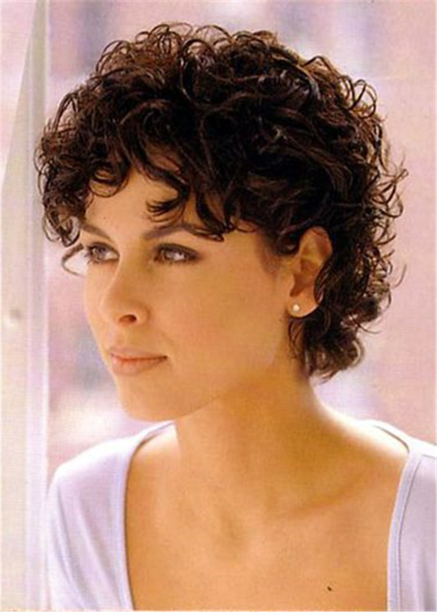 Women's Short Curly Synthetic Hair Women Wig 10 Inches