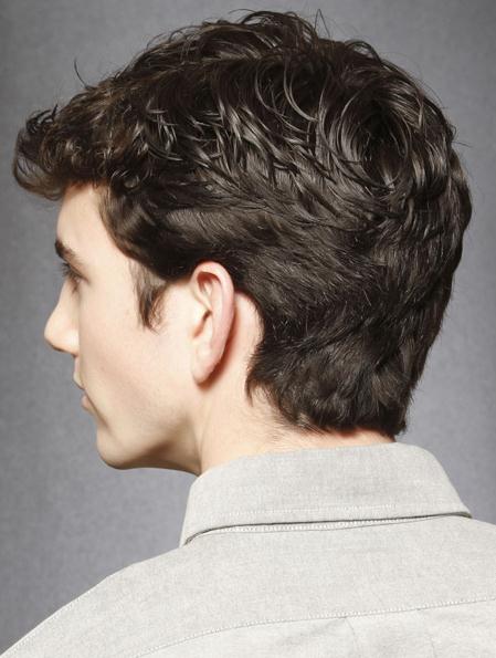 Top Quality Handsome Short Curly Full Lace Wig Mens Hairstyle 100% Human Hair