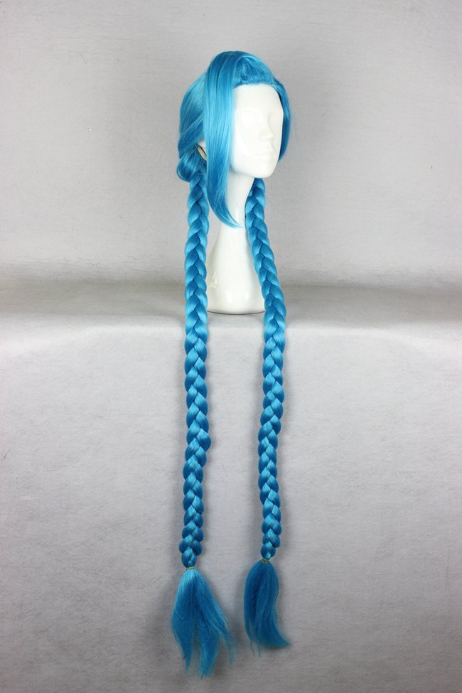 Long Braided Blue Synthetic Hair Cosplay Wigs 50 Inches