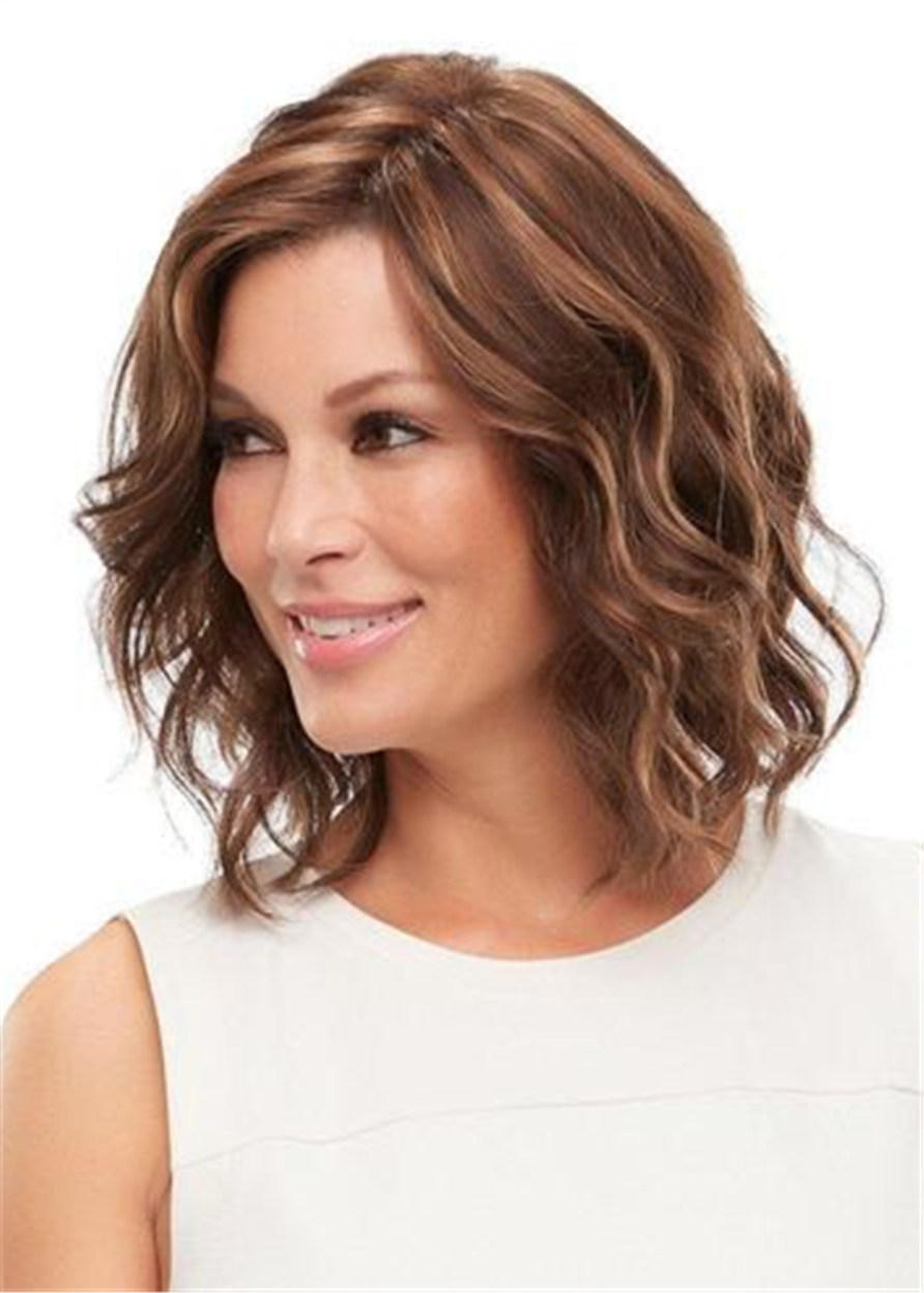Layered Shag Big Curly Hairstyle with Full Fringe Middle Length Synthetic Capless Wigs 10 Inches