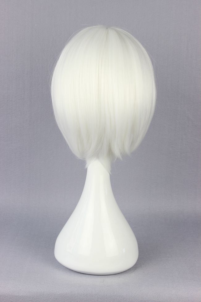 Bleach Hairstyle Short Straight White Cosplay Wig 10 Inches
