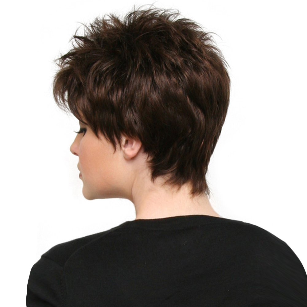 Boy Cut Hairstyle Wavy Human Hair Capless Wig 8 Inches