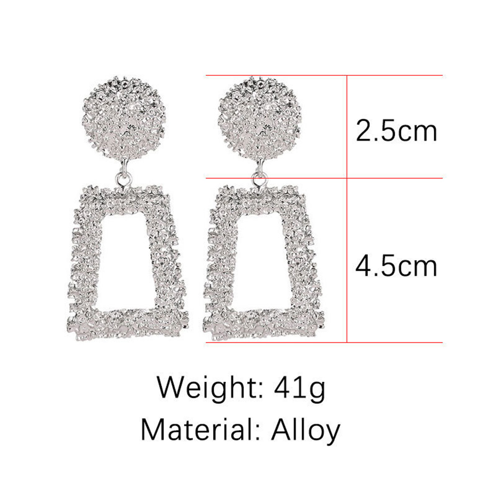 Women/Ladies Korean Style Geometric Pattern E-Plating Technic Alloy Material Drop Earrings