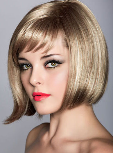 Chic Bob Short Straight Synthetic Hair Capless 10 Inches Wig with Bangs