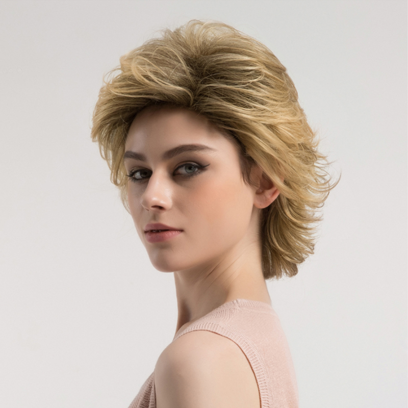 Short Flattering Layered Cut Synthetic Capless Women Wigs