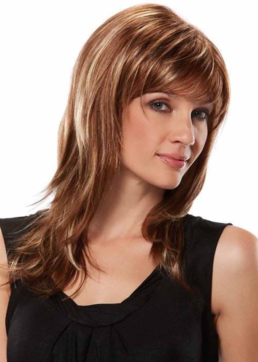 Perfect Women's Long Layered Timeless Hairstyle Straight Synthetic Hair Capless Wigs 20Inch