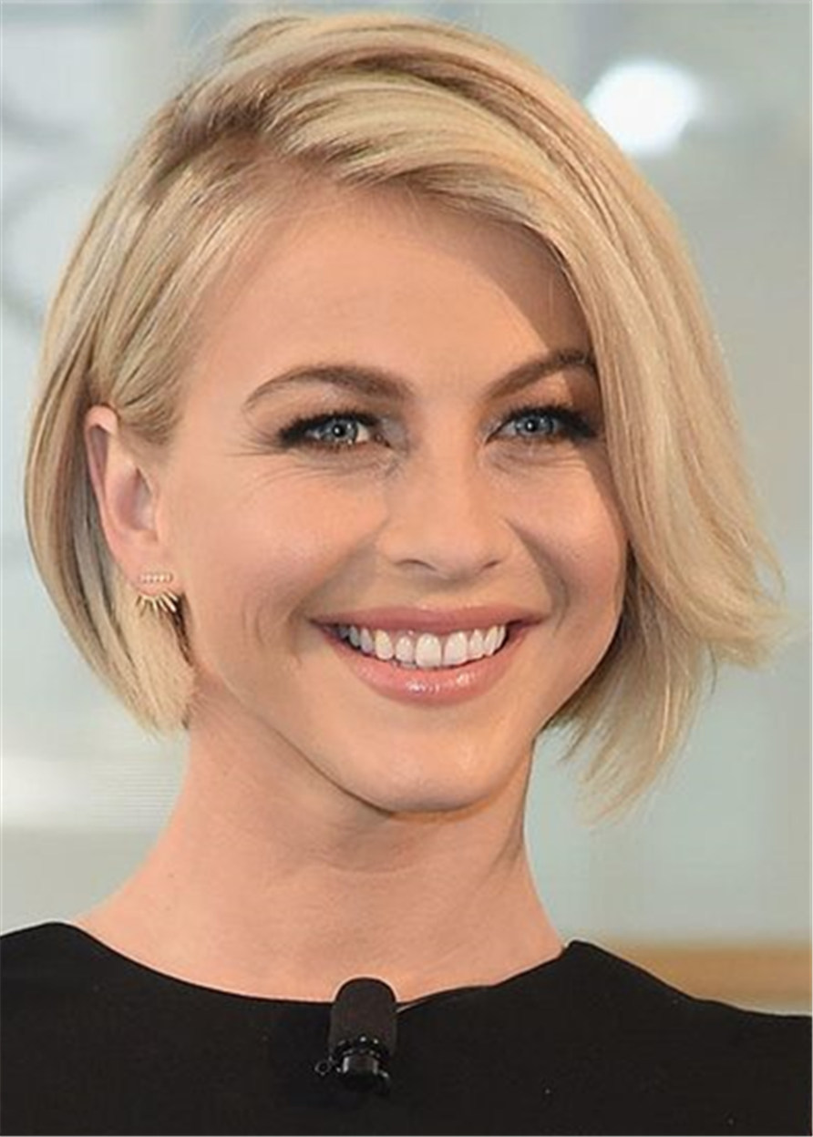 Short Bob Side Part Synthetic Natural Straight Hair Wig 14 Inches