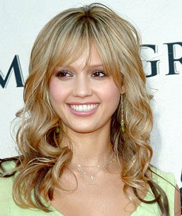 Custom 100%Human Real Hair Jessica Alba Celebrity Style 16 Inches Wig