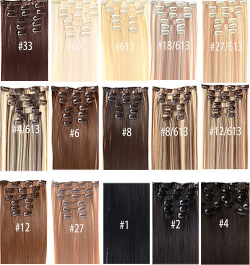 Clip in Remy Human Hair Extensions with Bleach Blonde 7pcs 70g (20")
