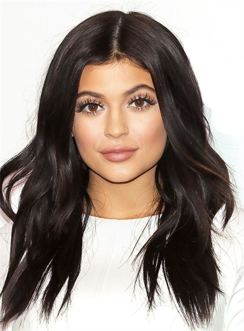 Kylie Jenner Long Wavy Lace Front Human Hair Wig 18 Inches