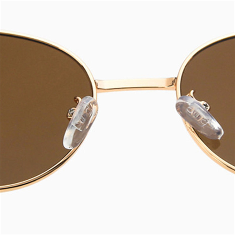 Vintage Style Women's Metal Ftame Resin Lens Oval Shape Sunglasses