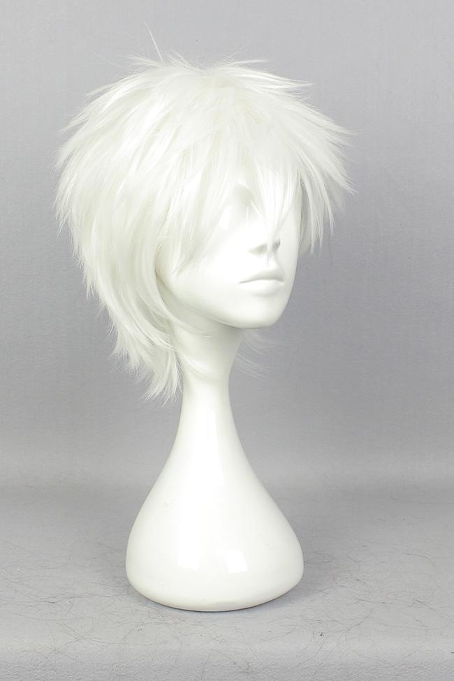 Gin Tama Short Straight White Synthetic Hair Cosplay Wigs