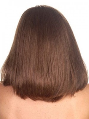 Polished Mid-Length Capless Straight Synthetic Capless Wig 12 Inches