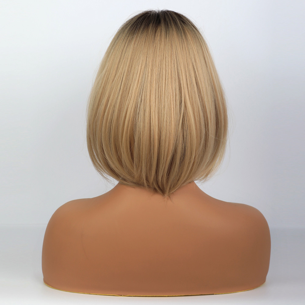 Medium Bob Style Synthetic Hair Natural Straight Wig 14 Inches