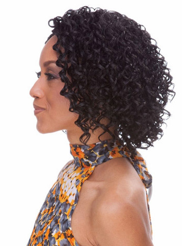 Hot Sale Medium Kinky Curly Capless Synthetic Hair Wig 12 Inches