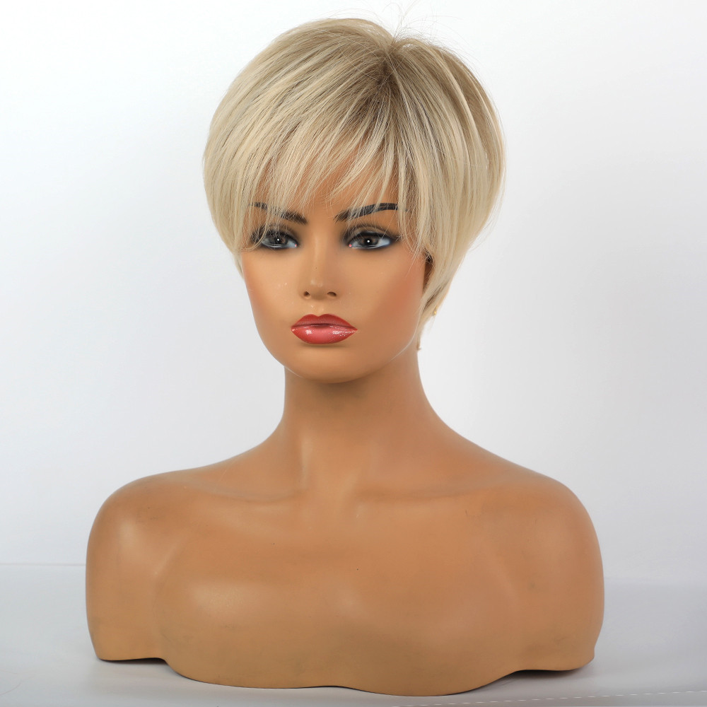 Short Pixie Hairstyle Straight Synthetic Hair Women Wig 10 Inches