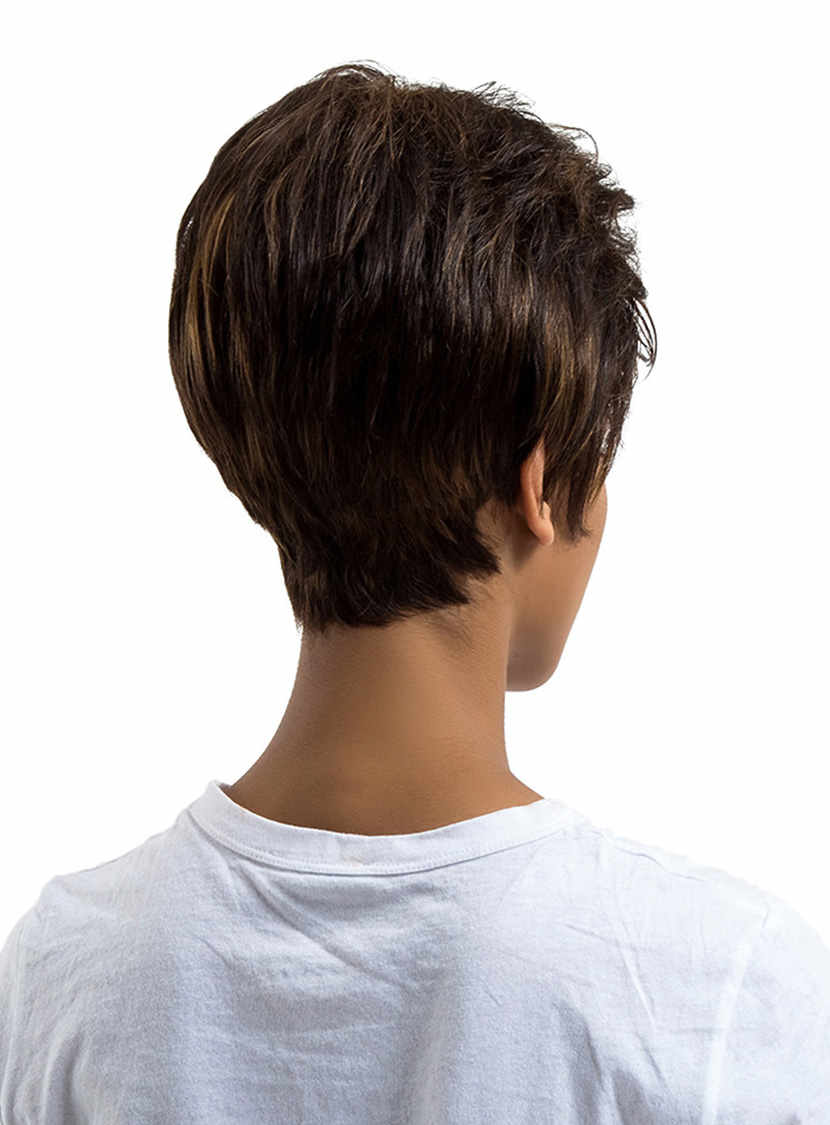 Boy Cut Style Human Hair Blend Wigs 8 Inches