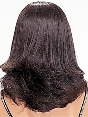 New Trend Arrival Wavy Medium Natural Black Wig 12 Inches