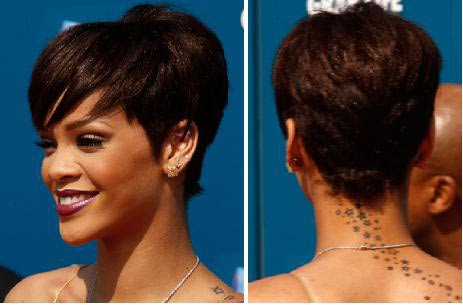 Rihanna Short Straight Wigs Synthetic Capless