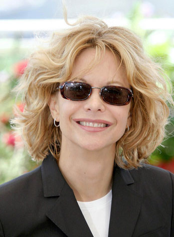Free Style Meg Ryan Hairstyle Bob Loose Wavy Blonde 100% Human Hair Lace Front Wig 12 Inches