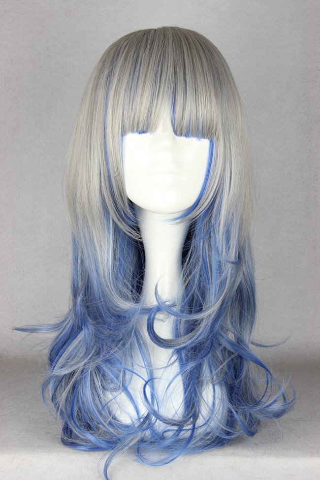 Japanese Lolita Style Gradient Color Long Wave Cosplay Wigs 24 Inches