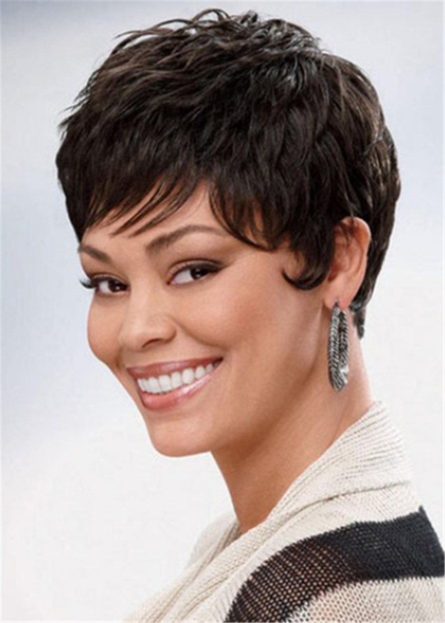 Boycuts Hair Cropped Synthetic Wavy Wig 8 Inches