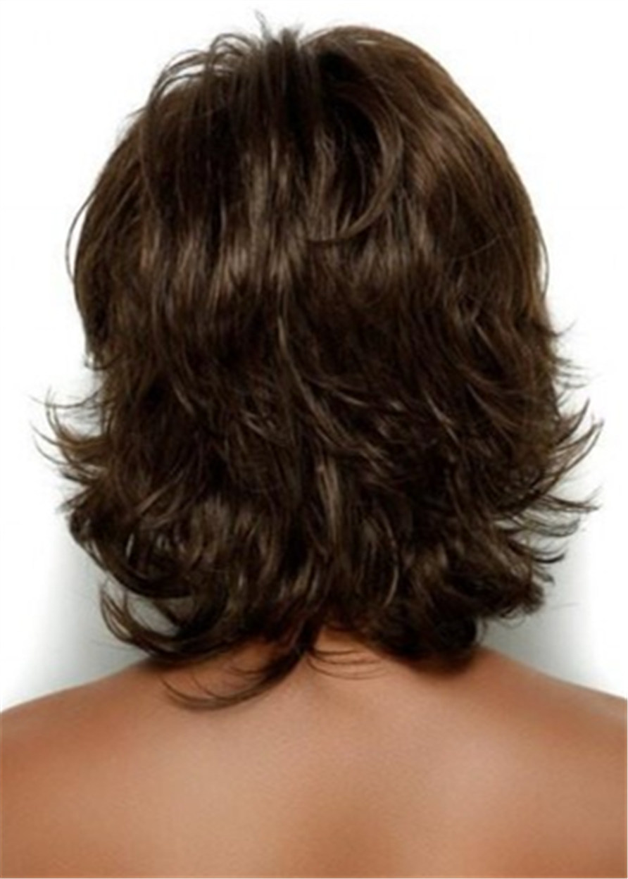 African American Layered Shoulder Length Synthetic Hair Capless Wig 14Inches