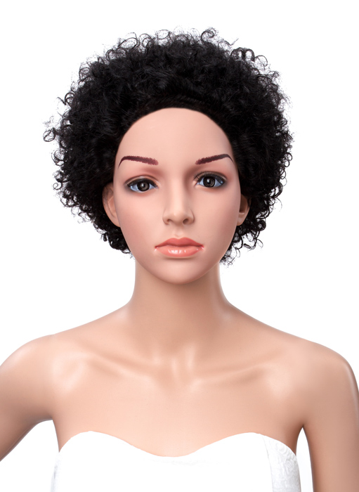 Short Kinky Curly 100% Human Hair Lace Front Wigs