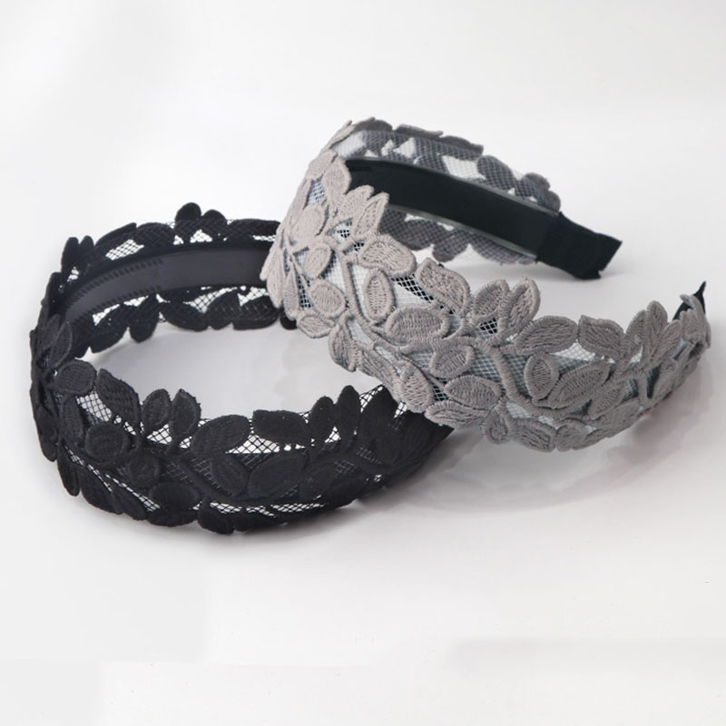 Adult Women's Korean Style Leaf Pattern Lace Technic Hair Band Hair Accessiores For Gift