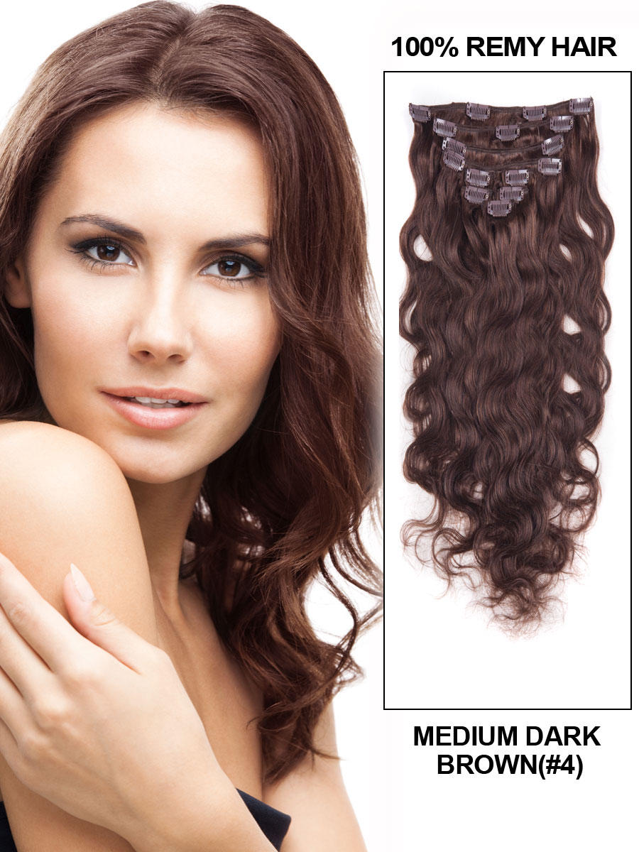 Wavy 7PCS Clip in Remy Human Hair Extensions