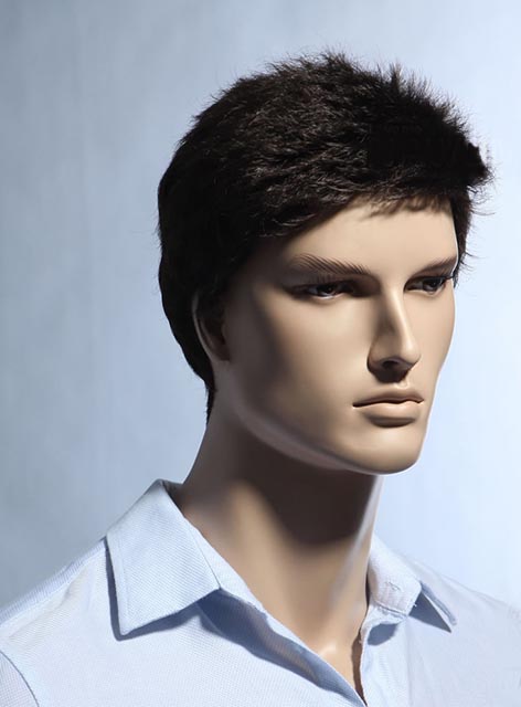New Arrival Short Straight Dark Brown Synthetic Wig for Men