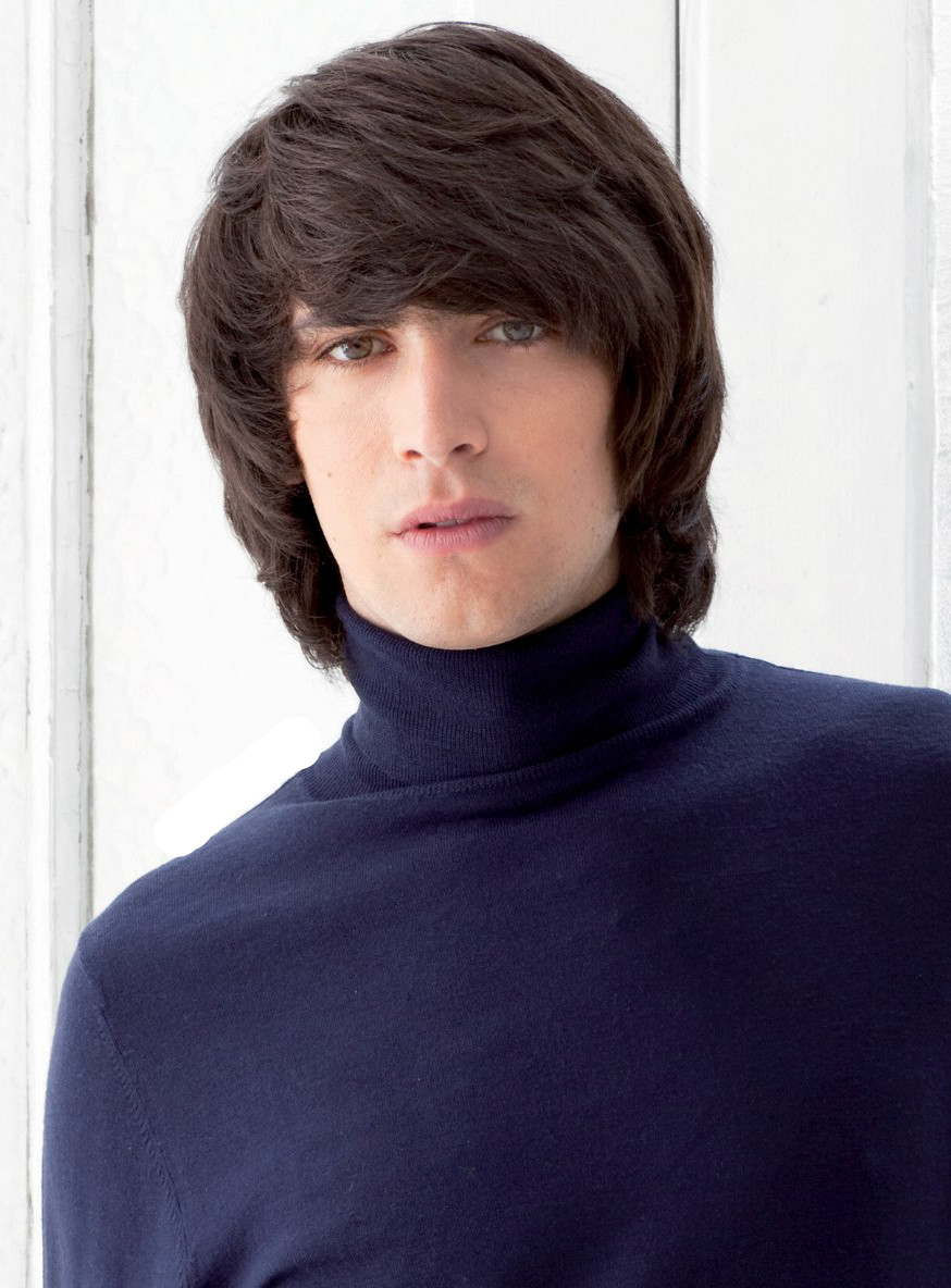 Cheap 100% Human Hair Kindly Medium Thick Straight Mens Wig 10 Inches