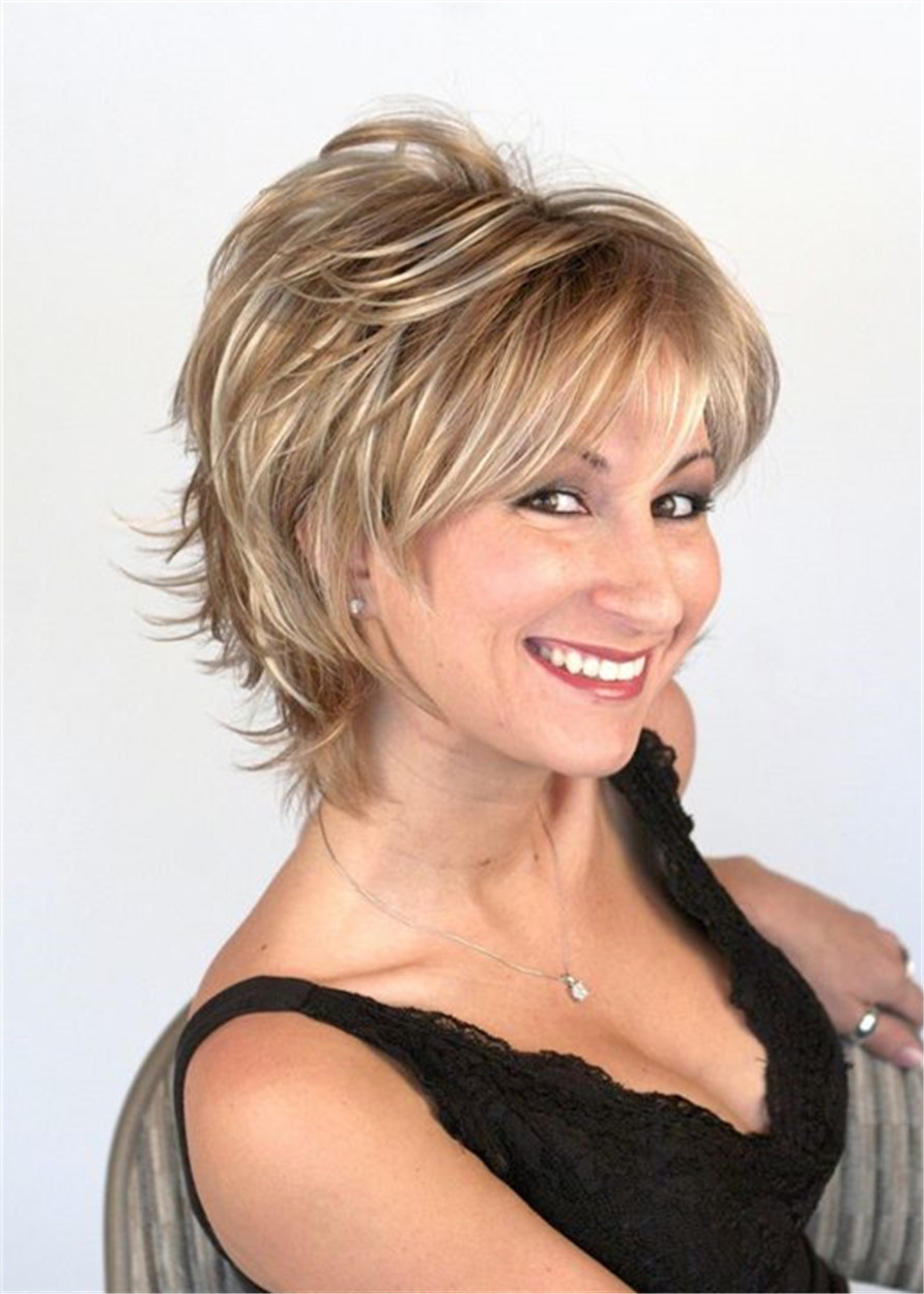 Short Layered Synthetic Hair Women Wig 10 Inches