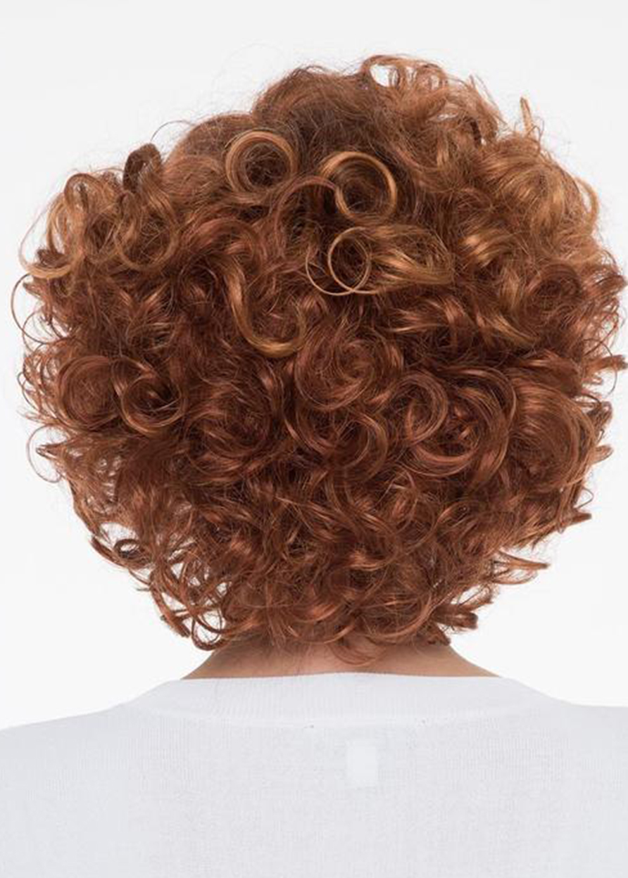 Natural Looking Women's Short Hairstyles Ginger Curly Synthetic Hair Capless Wigs 12Inch
