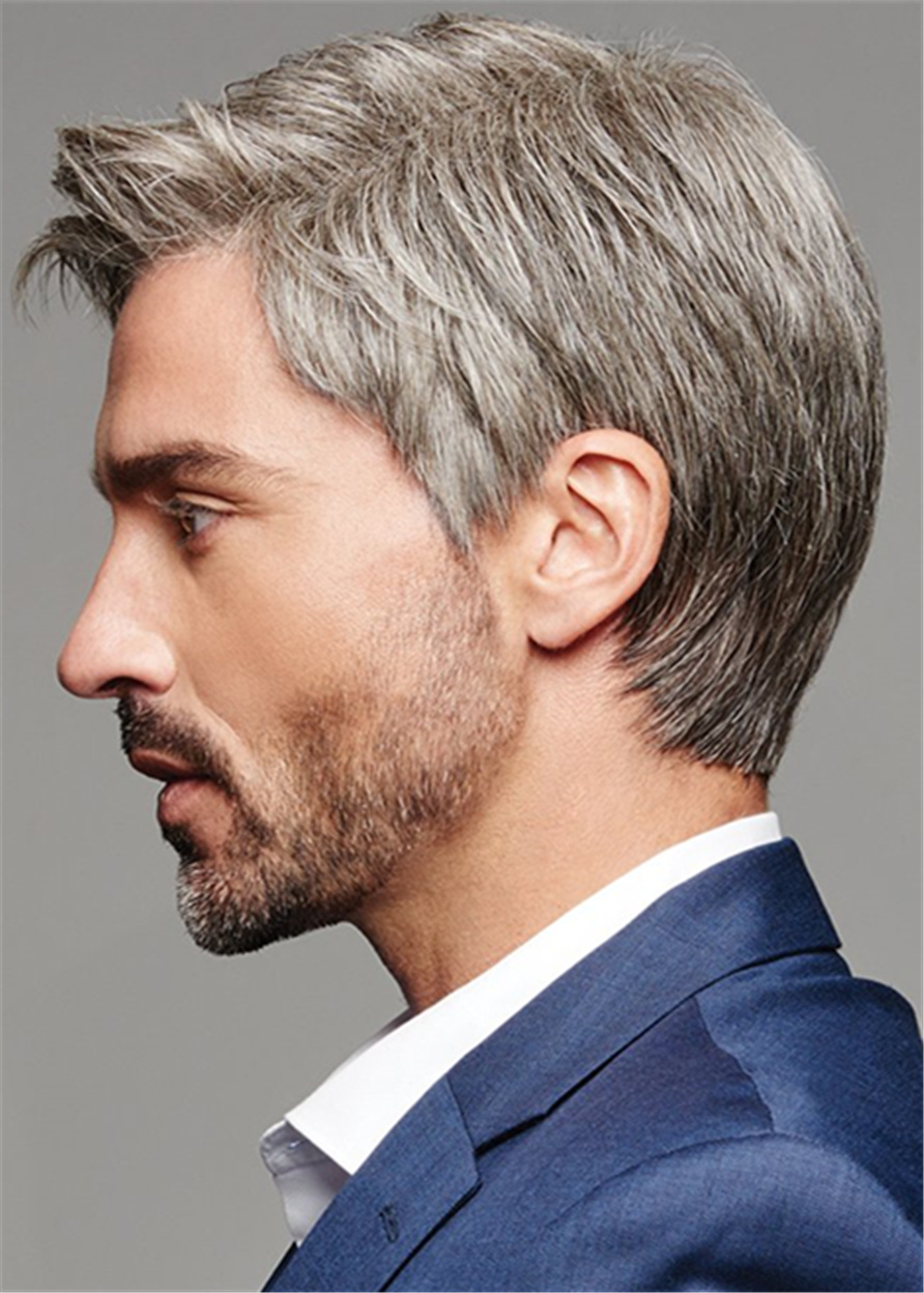 Short Cut Straight Synthetic Hair Men's Lace Front Wig