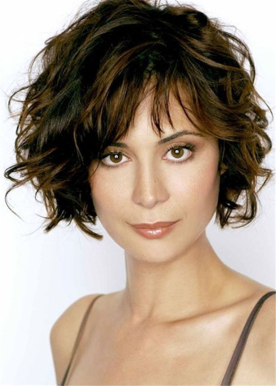 Short Curly Bob Hairtype Synthetic Hair Curly Women Wig 12 Inches