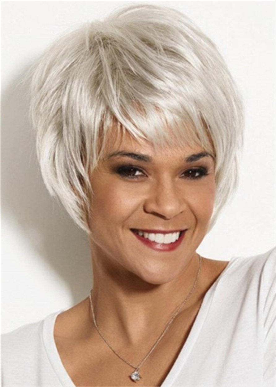 Pixie Human Hair Straight Wig With Razor Cut Layers 10 Inches
